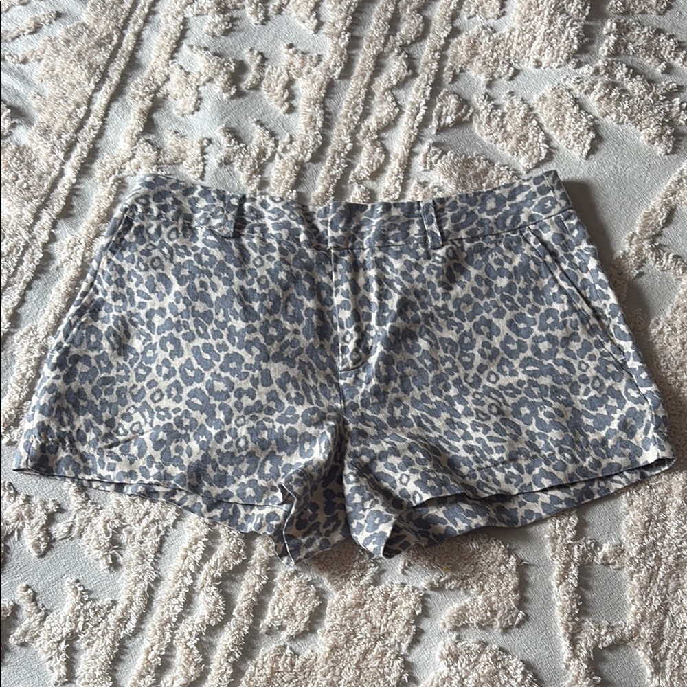 100% Linen Leopard Print Short